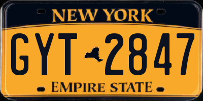 NY license plate GYT2847