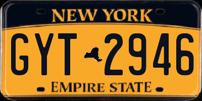 NY license plate GYT2946
