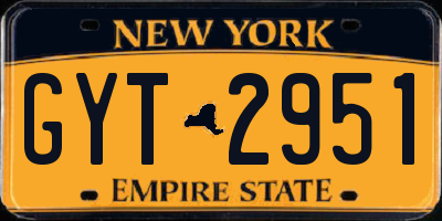 NY license plate GYT2951