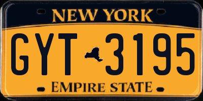 NY license plate GYT3195