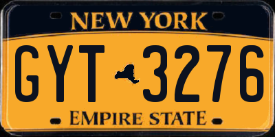 NY license plate GYT3276