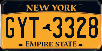 NY license plate GYT3328
