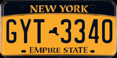 NY license plate GYT3340