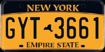 NY license plate GYT3661