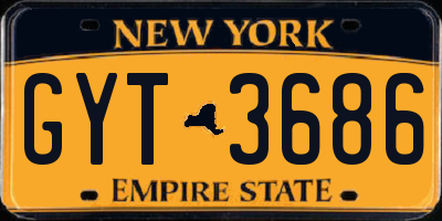 NY license plate GYT3686