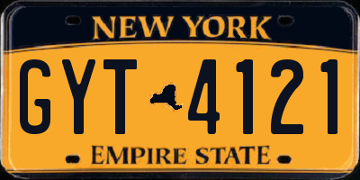 NY license plate GYT4121