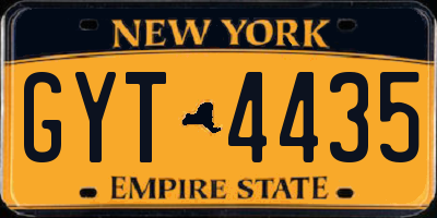 NY license plate GYT4435