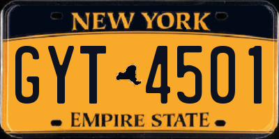 NY license plate GYT4501