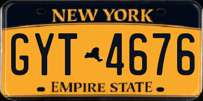 NY license plate GYT4676