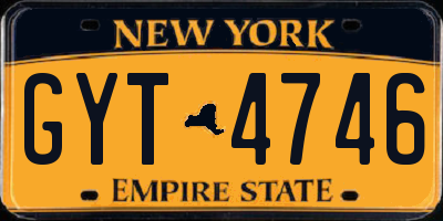 NY license plate GYT4746