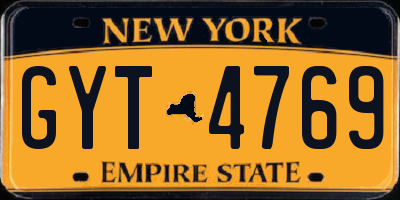 NY license plate GYT4769