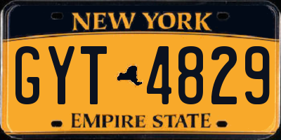 NY license plate GYT4829