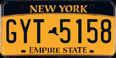 NY license plate GYT5158
