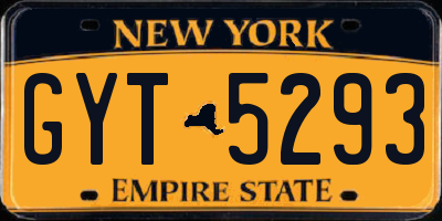 NY license plate GYT5293