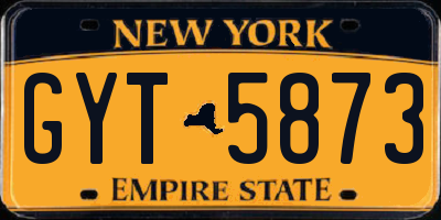 NY license plate GYT5873