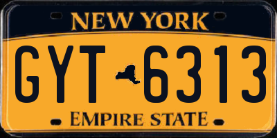 NY license plate GYT6313