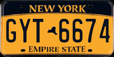 NY license plate GYT6674