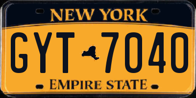 NY license plate GYT7040