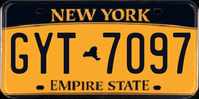 NY license plate GYT7097