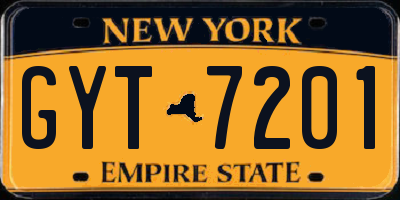 NY license plate GYT7201
