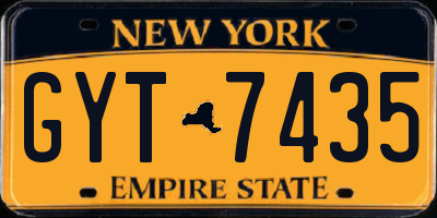 NY license plate GYT7435