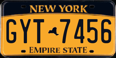 NY license plate GYT7456