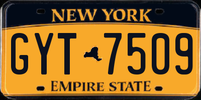 NY license plate GYT7509