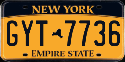 NY license plate GYT7736