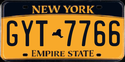 NY license plate GYT7766