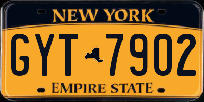 NY license plate GYT7902
