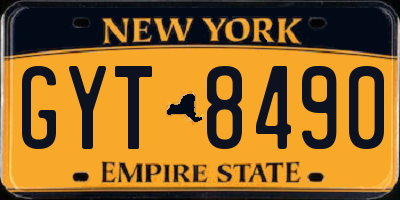 NY license plate GYT8490