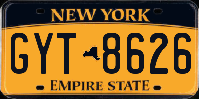 NY license plate GYT8626