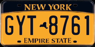 NY license plate GYT8761