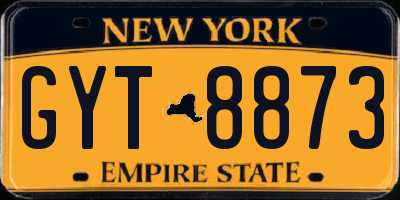 NY license plate GYT8873