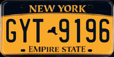 NY license plate GYT9196