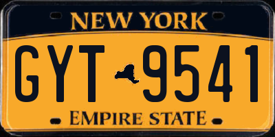 NY license plate GYT9541