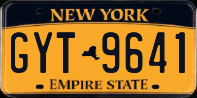 NY license plate GYT9641