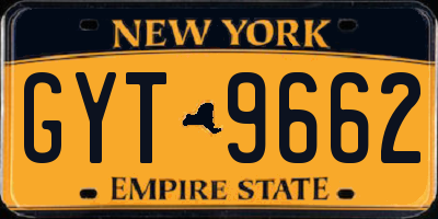 NY license plate GYT9662