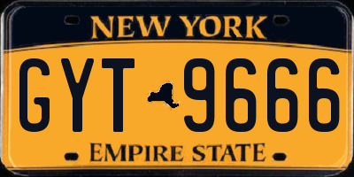 NY license plate GYT9666