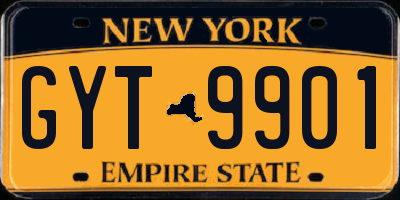 NY license plate GYT9901