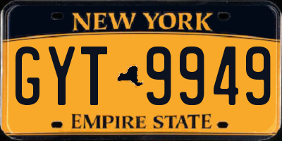 NY license plate GYT9949