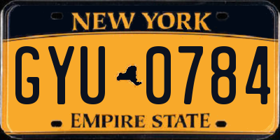 NY license plate GYU0784