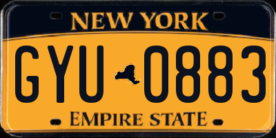 NY license plate GYU0883