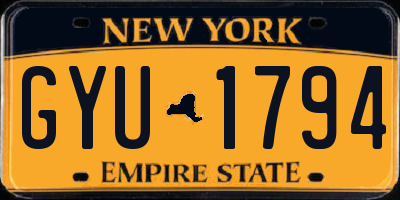 NY license plate GYU1794