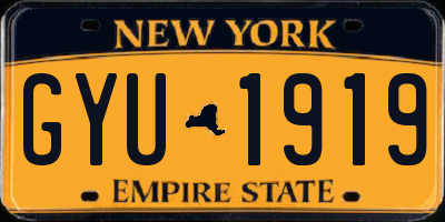 NY license plate GYU1919