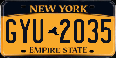 NY license plate GYU2035