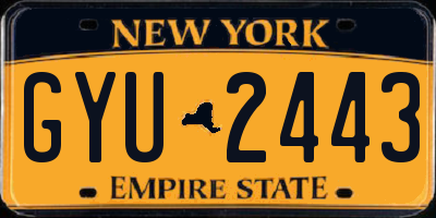 NY license plate GYU2443