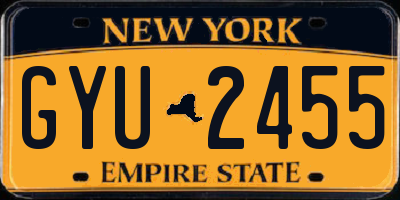 NY license plate GYU2455