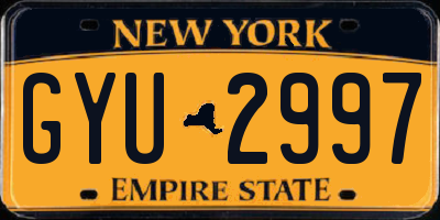 NY license plate GYU2997