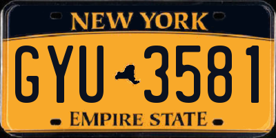 NY license plate GYU3581